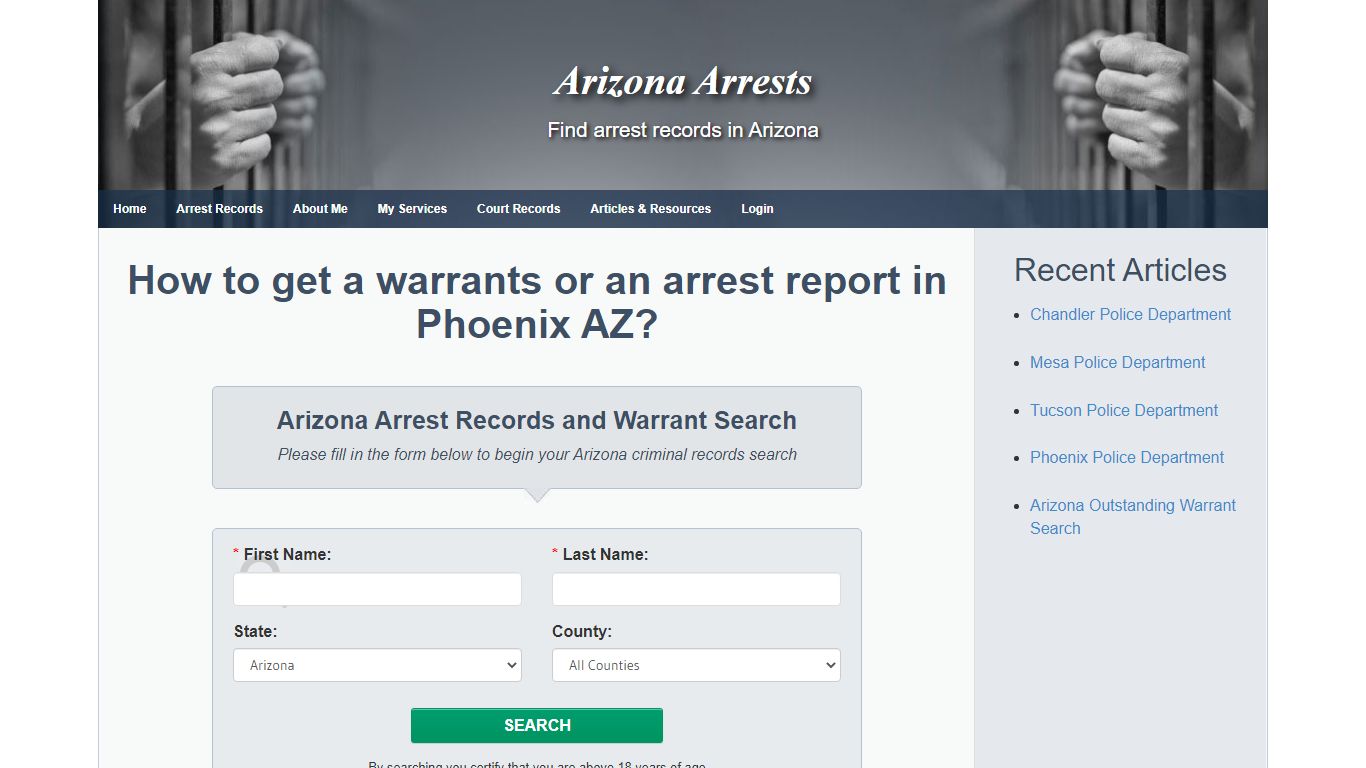 How to get a warrants or an arrest report in Phoenix AZ? - Arizona Arrests